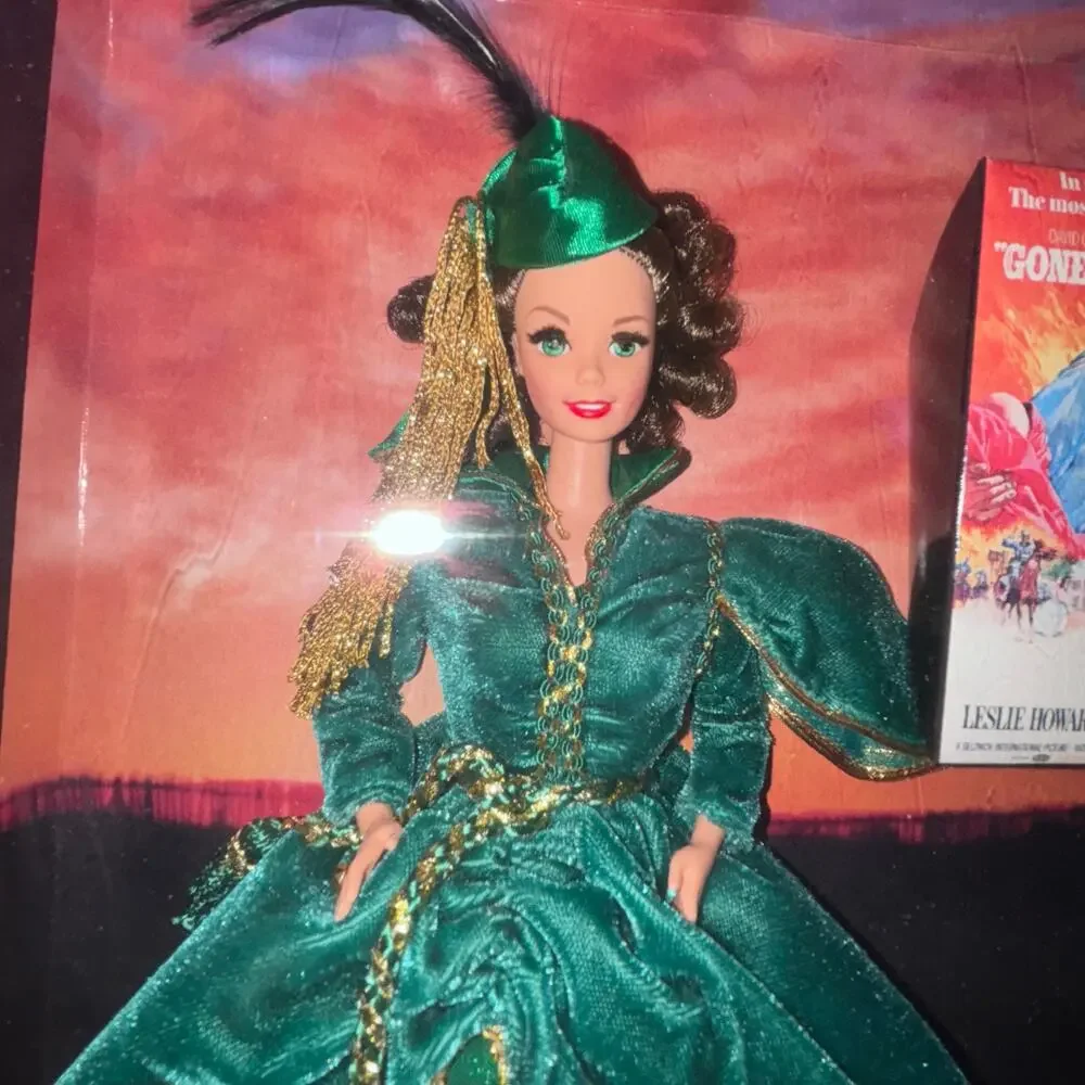 Scarlett O'Hara Barbie Green Curtin Dress 1994 Gone With The Wind Original Box